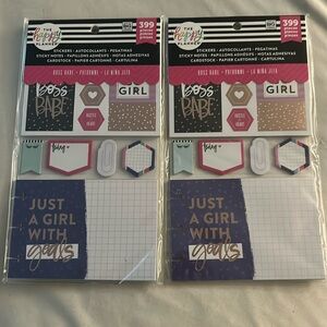 The Happy Planner Multi Accessory Pack Boss Babe Lot of 2 399pcs each NWT